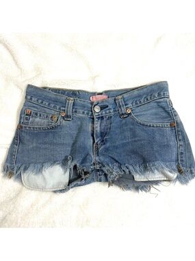 Levi’s Type 1 Cutoff Jean Shorts DIY Light Blue Cheeky Low Rise Size 9